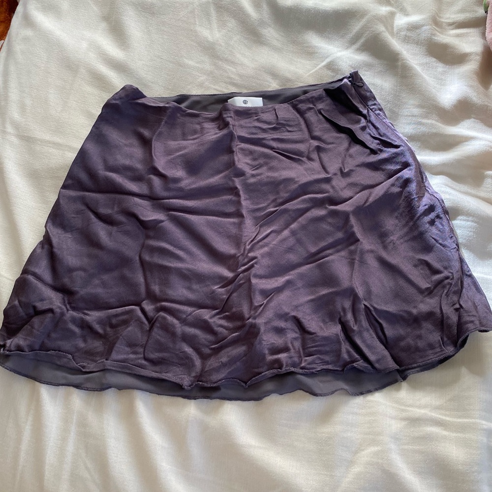 purple Satin Mini Skirt